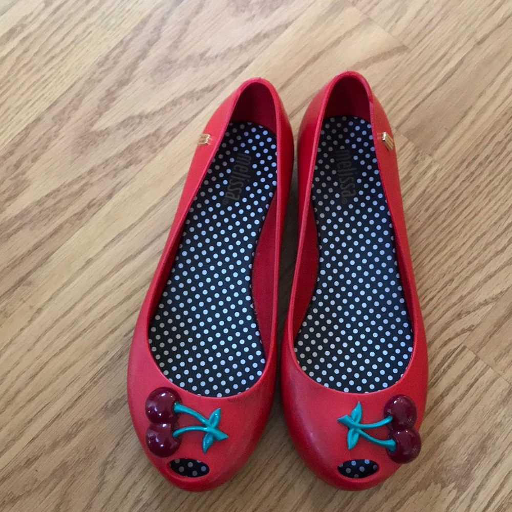Melissa Red Kids Dress Shoes with Cherry Design
